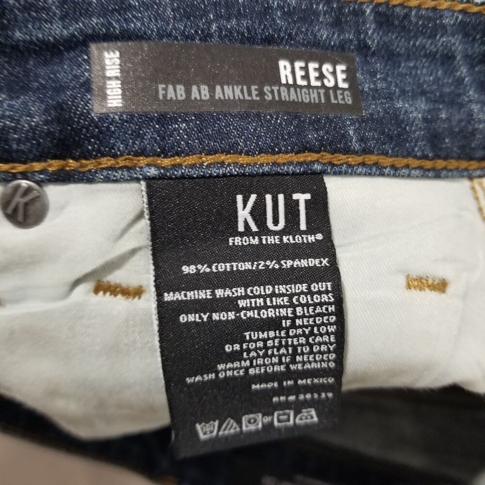 Kut From The Kloth Jeans 4 NWT High Rise Reese Fab AB Ankle Straight Leg Raw Hem - Picture 5 of 11
